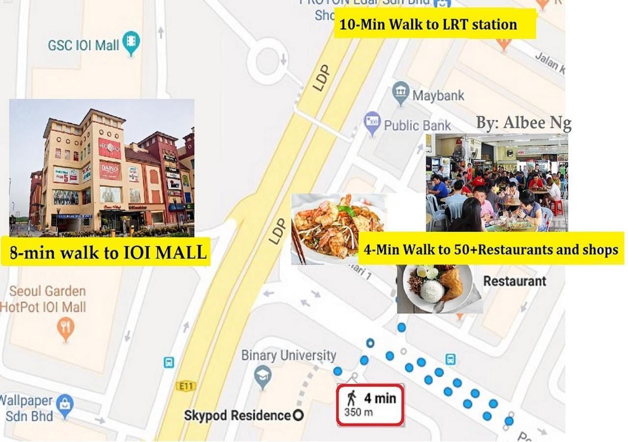 Puchong Skypod Residence, 1-5 Pax Cozy Unit, Walking Distance To Ioi Mall, 10Min Drive To Sunway Bagian luar foto